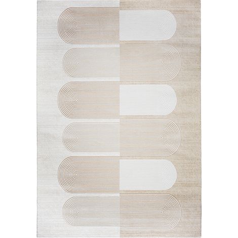 Grande Tappeto dal Design Contemporaneo e Moderno - Beige (290x200 cm) - Qyar Beige -