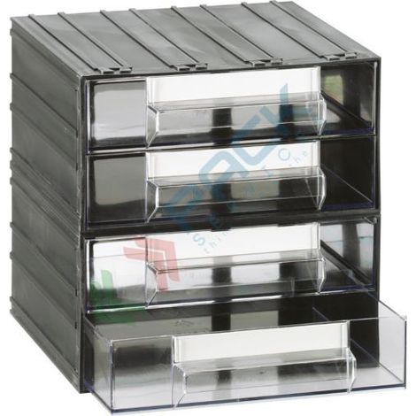 Cassettiera modulare "T/43" con 4 cassetti - Trasparente - Mobil Plastic (1/2)
