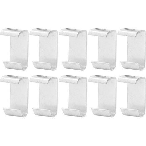Lot de 10 crochets en acier galvanisé en forme de C, résistants à la rouille et à la corrosion, pour fixation au plafond M10 (1/5)