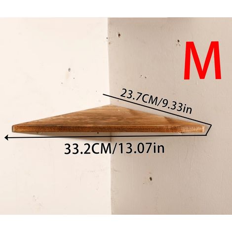 (Étagère murale MS7087) Étagère flottante en bois couleur anthracite, étagère murale triangulaire, présentoir, étagère de rangement d'angle, porte-pot de fleurs, décoration intérieure, cadeaux (1/5)