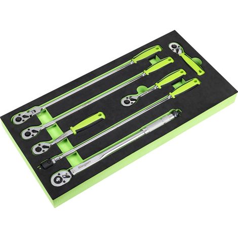 Sealey S01325 Siegen Ratchet Wrench Breaker Bar & Torque Set 3/8""Sq Drive 7pc