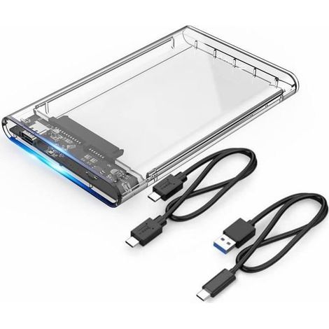 ORICO 2,5-Zoll SATA III externes SSD/HDD-Gehäuse (USB 3.1 Typ-C Gen 2 bis zu 10 Gbit/s) – Transparent (1/5)