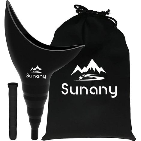 Urinal Portable Pour Femme - En Silicone Souple et Réutilisable - Spout Long Anti-Éclaboussure - Sac de Transport Intégré - Pour Randonnée, Camping, Voyages et Soins Post-Lésion - 1 Pièce (1/5)