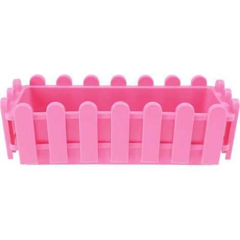 Pot de fleurs double couche en résine, style rectangulaire, pour petites plantes en pot, motif radis vert (rose). (1/5)