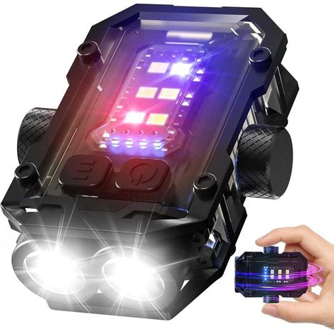 N10 Mini Torche Cadeau Fete des Peres LED Puissante Rechargeable USB C avec Rouge Bleue Flash Light, Lampe de Poche 900 Lumens, Multifonctionnelle Lampe Porte-Clés(Noir) (1/5)