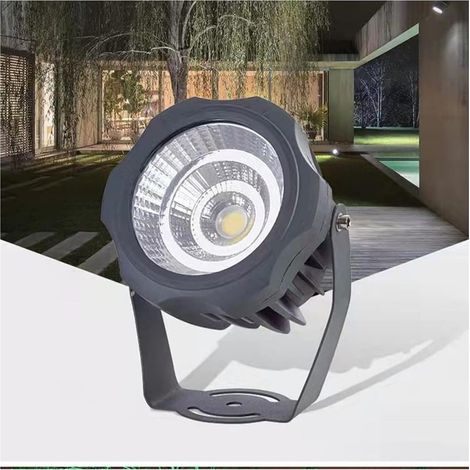 Projecteurs LED Longue Portée, Spot LED Exterieur, Éclairage Rond COB Pour Arbres, Projecteur LED À Angle Réglable Étanche IP65, Pour Enseignes De Bâtiments, Éclairage De Pelouse(Warm Light,20W(AC110 (1/5)