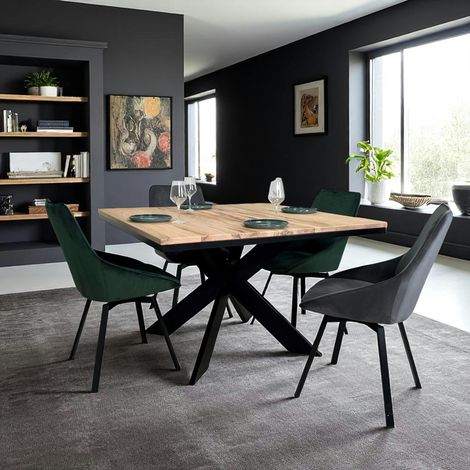Table carrée extensible en chêne blanc 120 cm PALERME (1/5)
