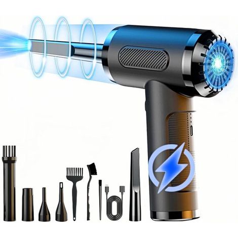 Aspiradora de aire comprimido，soplador de aire portátil de 50 000 rpm，aspiradora eléctrica ajustable de 3 etapas con luz LED (1/5)
