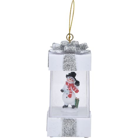 Lanterne suspendue scène bonhomme de neige Noël 4,7 pouces, lampe LED mini décorative sur pile, veilleuse pour bureau (1/5)