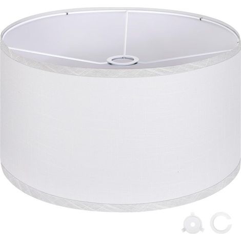 Bianco paralumi tamburo maggiore per i lampioni, 44,5 cm (altezza) x 44,5 cm (base) x 25.4 cm (altezza), facile da montare, biancheria paralume di ricambio per lampada da comodino (1/5)