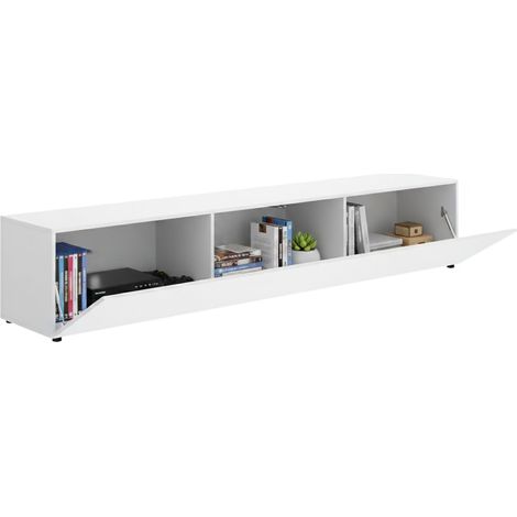 Mueble para TV Brewster, una balda, una puerta, 2 compartimentos, 42x220x42h cm Blanco
