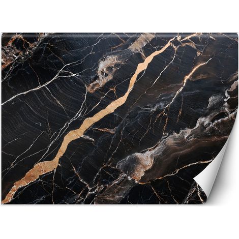 Papier peint Marbre noir avec abstraction or 150x105 (1/5)