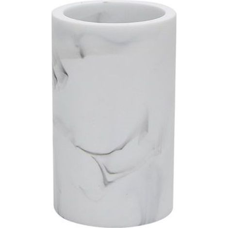 Cleafe - Bicchiere Porta Spazzolini Effetto Marmo Bianco Accessorio Arredo Da Bagno 87830 - (1/2)