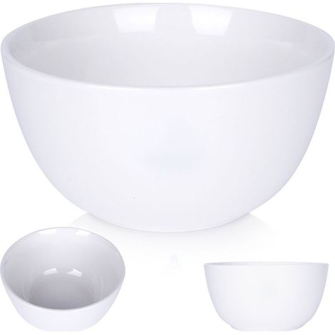 Bol en porcelaine blanche pour soupes, salades, plats, fruits, 950 ml