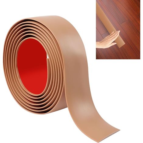 Bande de transition de seuil de sol stratifié JUNART 200cm × 4cm, bande de sol en vinyle autocollante, bordure de transition de bord de carrelage ou de moquette(marron) (1/5)