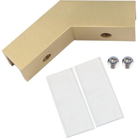 Support mural pour porte de douche en verre, pince en laiton chromé à 135 degrés pour panneaux de verre de 8 à 12 mm, pour portes de douche sans cadre (doré) (1/5)
