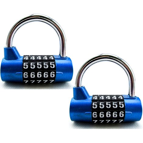 Lot de 2 cadenas à combinaison numérique - Cadenas réinitialisables, robustes et étanches pour une utilisation intérieure et extérieure, notamment pour les salles de sport (1/5)