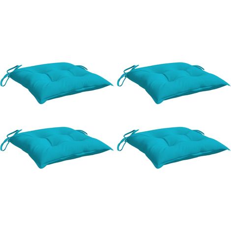 vidaXL Chair Cushions 4 pcs Turquoise 40x40x7 cm Fabric