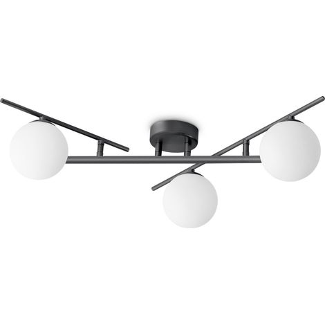 Plafoniera Contemporanea Atlas Metallo Nero 3 Luci G9 4W 3000K Ip20
