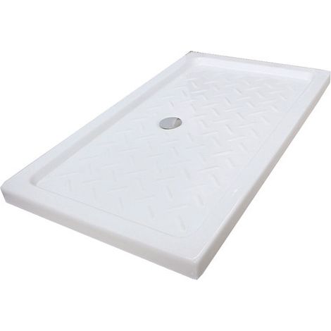 ONDEE ZEN - Receveur de douche CERA - Picots Antidérapants - 80x120x11cm - Grès - Blanc