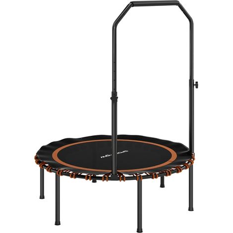 40" Foldable Fitness Trampoline Rebounder with Handle, Orange