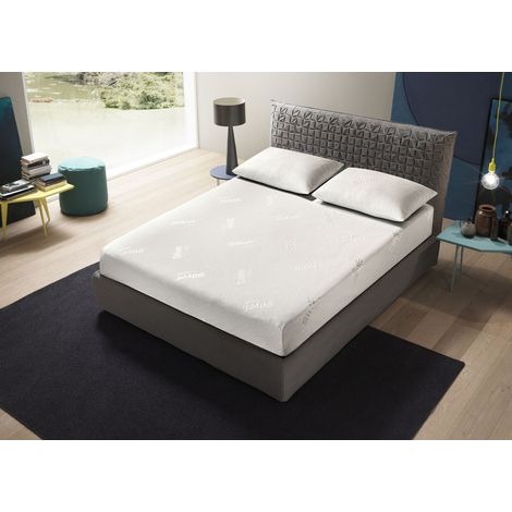 Coprimaterasso Imbottito Elasticizzato Anallergico Federe Cuscino Letto Made Italy, misuraFederecoloreAloe (1/5)