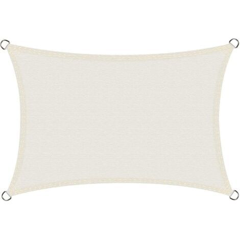 Voile d'ombrage Imperméable Rectangulaire 3x4m, Toile Ombrage PES Résistant à l'eau, Résistant 98% Protection Rayons UV pour Patio Terrasse Extérieur, hors blanc 3x4 (1/5)