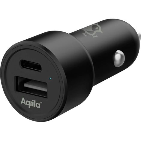 Aqiila CC2 Adaptateur de charge 32 W 1x USB-A, 1x USB-C® Quick Charge 3.0, Power Delivery noir pour voiture, pour camion USB Power Delivery (USB-PD), Y374463