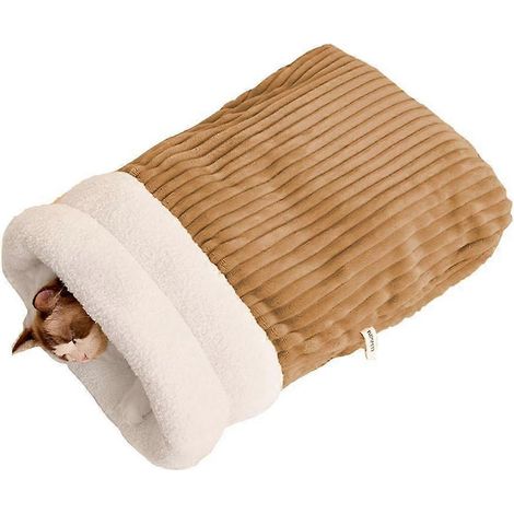 Sac de couchage d'hiver pour chat, idéal pour l'intérieur, doux et chaud, confortable (1/5)