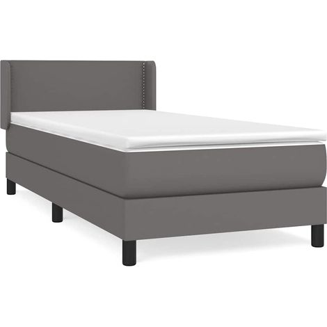 Maison Exclusive - Boxspringbett mit Matratze Grau 80x200 cm Kuns (1/5)