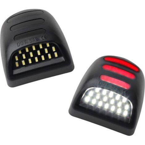 Pack of 2 LED license plate lights with red OLED neon tube compatible with Chevy Silverado Suburban Tahoe GMC Sierra 1500 2500 3500 HD Escalade EXT, 6500K white (1/5)