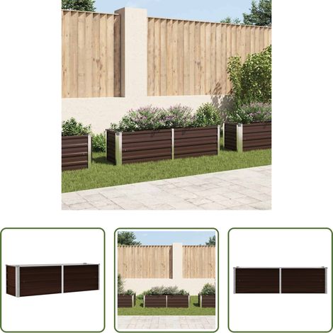Jardinière métal - Lit surélevé de jardin Marron 160x40x45 cm Acier galvanisé (1/5)