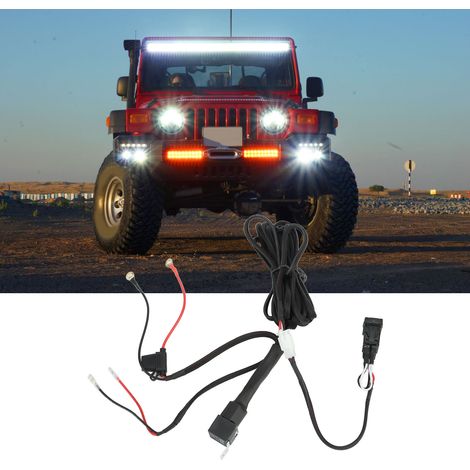 Kabelbaum mit Schalter für 12V LED-Arbeitsscheinwerfer (1:1-Verhältnis), kompatibel mit ATVs, SUVs, Jeeps, Pickups und anderen Fahrzeugen, die mit LED-Scheinwerfern ausgestattet sind. (1/5)