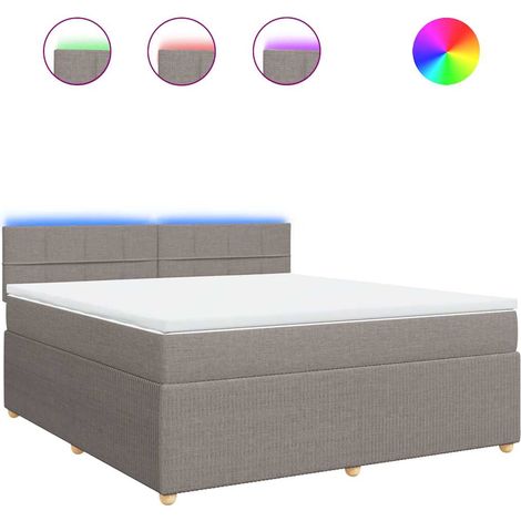 Maison Exclusive - Giroletto a Molle con Materasso Tortora 180x200 cm in Tessuto