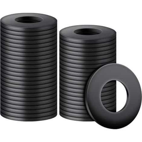 Rondelles Plates M5 x 10 mm, 50 Pièces Rondelles D'écartement Plate en Acier au Carbone, Rondelles Metal Plates Noires, Rondelles Métal D'accompagnement pour Réparations à la Maison (1/4)