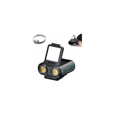 1 pièce mini lampe torche LED Lampe frontale à clipser sur casquette (350 lumens) Lampe de poche portable rechargeable par USB (5 modes) (1/5)