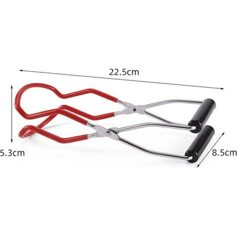 Clip per barattoli, clip antiscottatura, morsetto per barattoli, clip di sollevamento per barattoli di conserve in acciaio inossidabile con maniglia per barattoli caldi e conserve (rosso) (1/3)