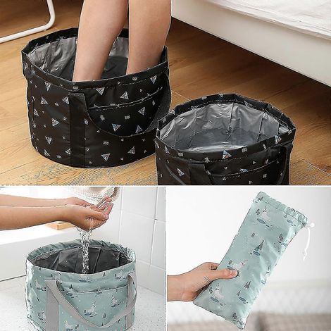 Bassin pliable pour bain de pieds, baignoire de voyage portable, spa pour les pieds à domicile, seau d'eau pliable multifonctionnel pour tremper les pieds, se laver, baignoire (1/4)