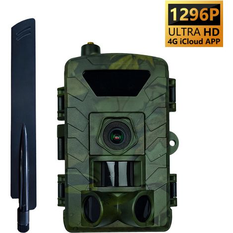 Caméra extérieure 4G, camouflage vert, transfert instantané des photos via application, stockage cloud, vision nocturne HD 1296P 60MP PR803LTE version US -