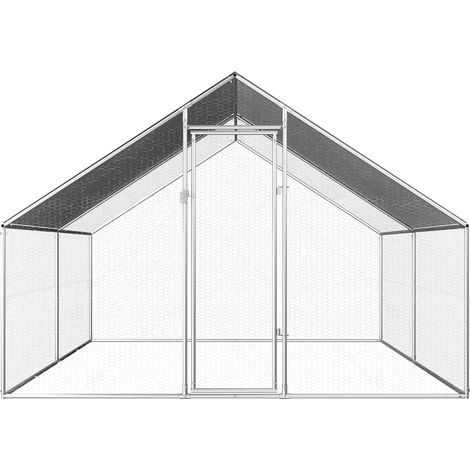 vidaXL Jaula gallinero de exterior de acero galvanizado 2,75x4x1,92 m (1/2)