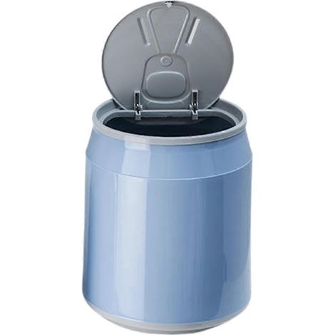 Mini-Mülleimer mit Deckel, kleiner Abfalleimer, winziger Plastikmülleimer für den Schreibtisch im Büro-16x13.5CM-Sky-blue (1/3)