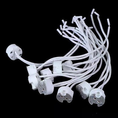 1-10 Stück MR16 MR11 GU53 G4 Lampenfassung mit Kabel, Keramik-Halogenfassung, Keramikstecker, 12V - 250V LED-Leuchte, Neu, JQ (1/4)