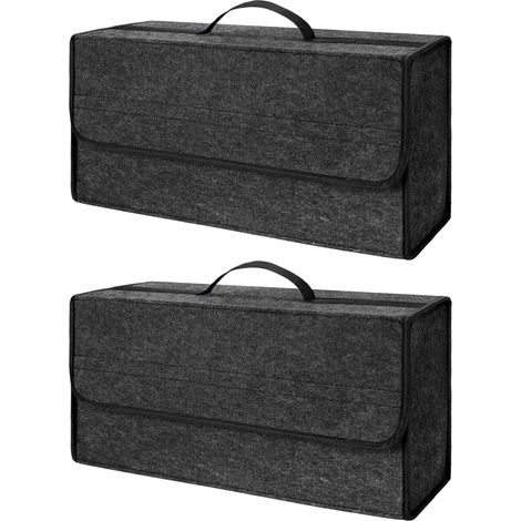 2 Pièces Sac de Coffre Voiture en Feutre, Pliable avec Antidérapant, Rangement Outils et Courses (1/5)