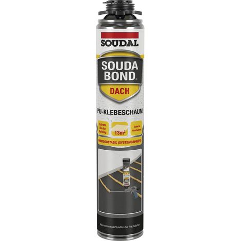 Soudal Klebeschaum Soudabond Dach E - 750 ml - PU-Kleber für Flachdach - selbstexpandierend - orange - schnelltrocknend