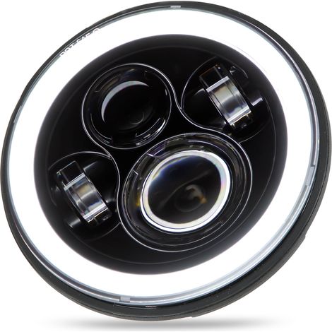 7-Zoll-LED-Angel-Eye-Scheinwerfer für Motorräder, Weiß/Gelb, Universal-Ersatz für Road Star (1/5)