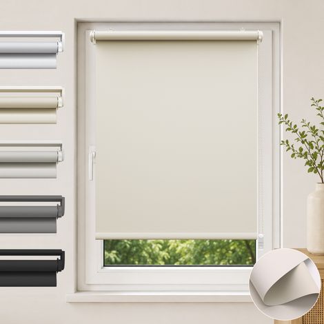 aubor  Verdunklungsrollo ohne Bohren Creme, B40 × H100 cm (1/5)