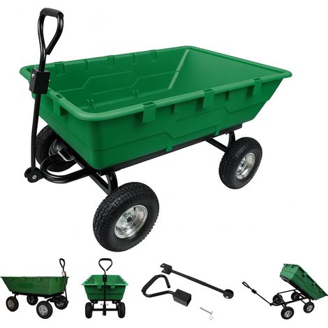 XXL Gartenwagen 350 Ltr. 500 kg Transportwagen Kippfunktion Anhänger Rasentraktor Handwagen (1/5)