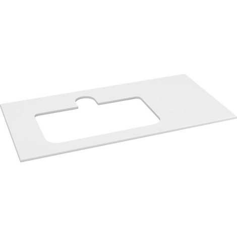 BRAHEA Plan de travail Rockstone, trou pour lavabo, 101x51,5cm (80+20cm), gauche, blanc mat