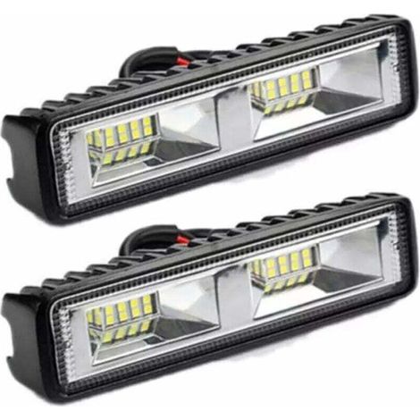 2 x phare de travail LED 12V 24V Feu de Travail 16 LED 48W, Lumières de travail hors route profondeur étanche IP67 pour tracteur de moto voiture camions ATV SUV (48W) (1/5)