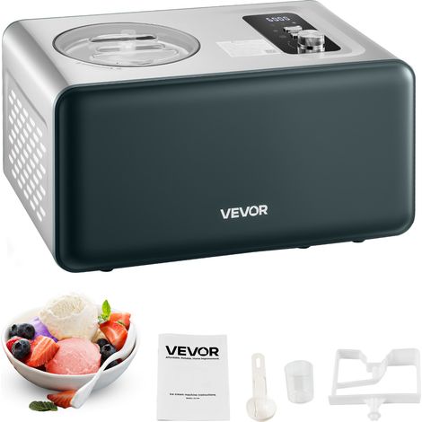 VEVOR Gelatiera Automatica con Compressore Integrato, Macchina per Gelato Senza Precongelamento 1,5 L Sorbettiera Elettrica 3 Modalita, Macchina per Gelato con Compressore per Casa